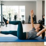 athlete performing a controlled dead bug exercise
