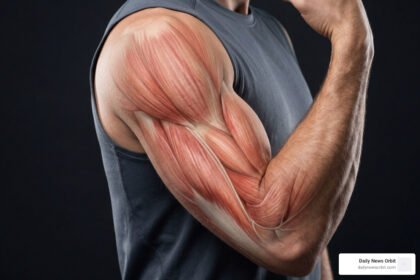 arm anatomy diagram showing biceps and triceps heads