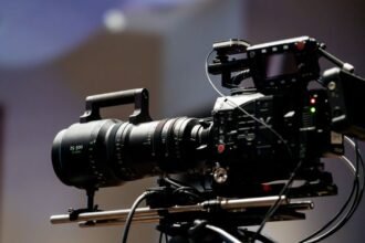 film camera set up for international sci-fi blockbuster