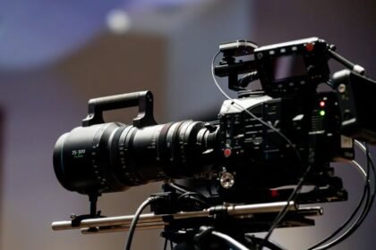 film camera set up for international sci-fi blockbuster