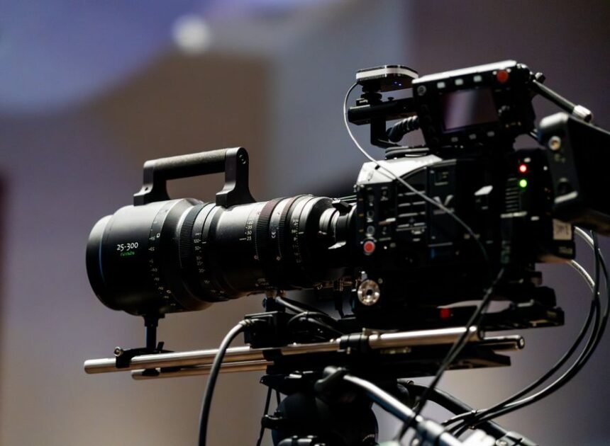 film camera set up for international sci-fi blockbuster