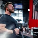 athlete performing a single-arm cable row
